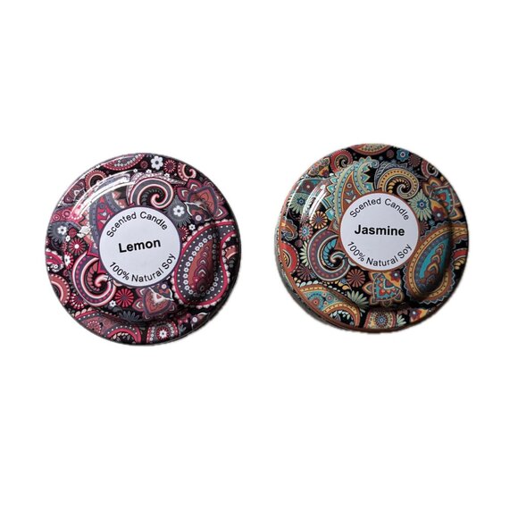 Scented Candles Gift Set Home Aromatherapy 4 Decorative Tins Mini Soy Candles - Picture 5 of 9